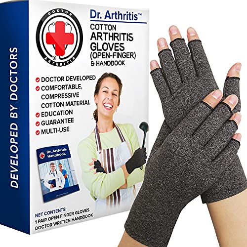Doctor Developed Arthritis Compression Gloves and DOCTOR WRITTEN HANDBOOK -Relieve Arthritis Symptoms, Raynauds Disease & Carpal Tunnel (X-Large, 1 Pair)
